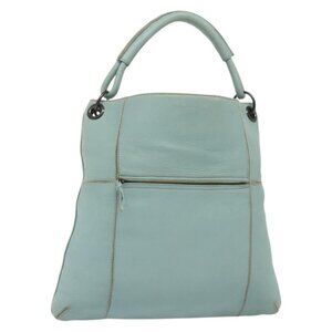 Authentic BOTTEGA VENETA Shoulder Bag Leather Light Blue 115778